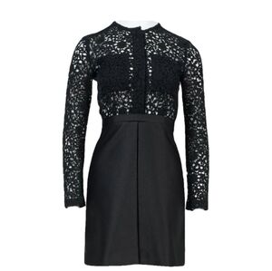Victoria Beckham Black Lace Long Sleeve Dress Size 6